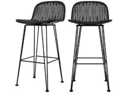 Chaise De Bar Jigani Noire 76 Cm (lot De 2)