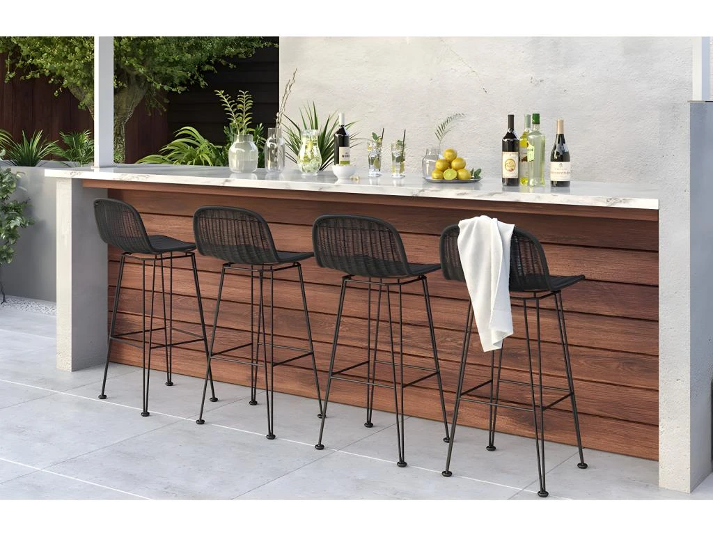 Chaise De Bar Jigani Noire 76 Cm (lot De 2) 4 Chaise De Bar Jigani Noire 76 Cm (lot De 2) – Image 2