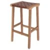 Tabouret De Bar Mi-hauteur Kuna En Cuir Tressé Marron 68 Cm -Electroménager Soldes tabouret haut 22351441
