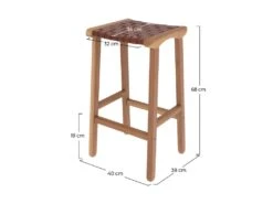 Tabouret De Bar Mi-hauteur Kuna En Cuir Tressé Marron 68 Cm 11 Tabouret De Bar Mi-hauteur Kuna En Cuir Tressé Marron 68 Cm -Electroménager Soldes tabouret haut 22351445