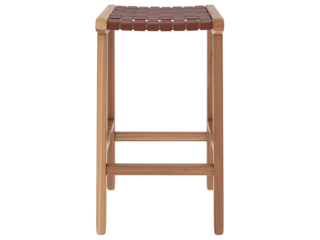 Tabouret De Bar Mi-hauteur Kuna En Cuir Tressé Marron 68 Cm 8 Tabouret De Bar Mi-hauteur Kuna En Cuir Tressé Marron 68 Cm – Image 6