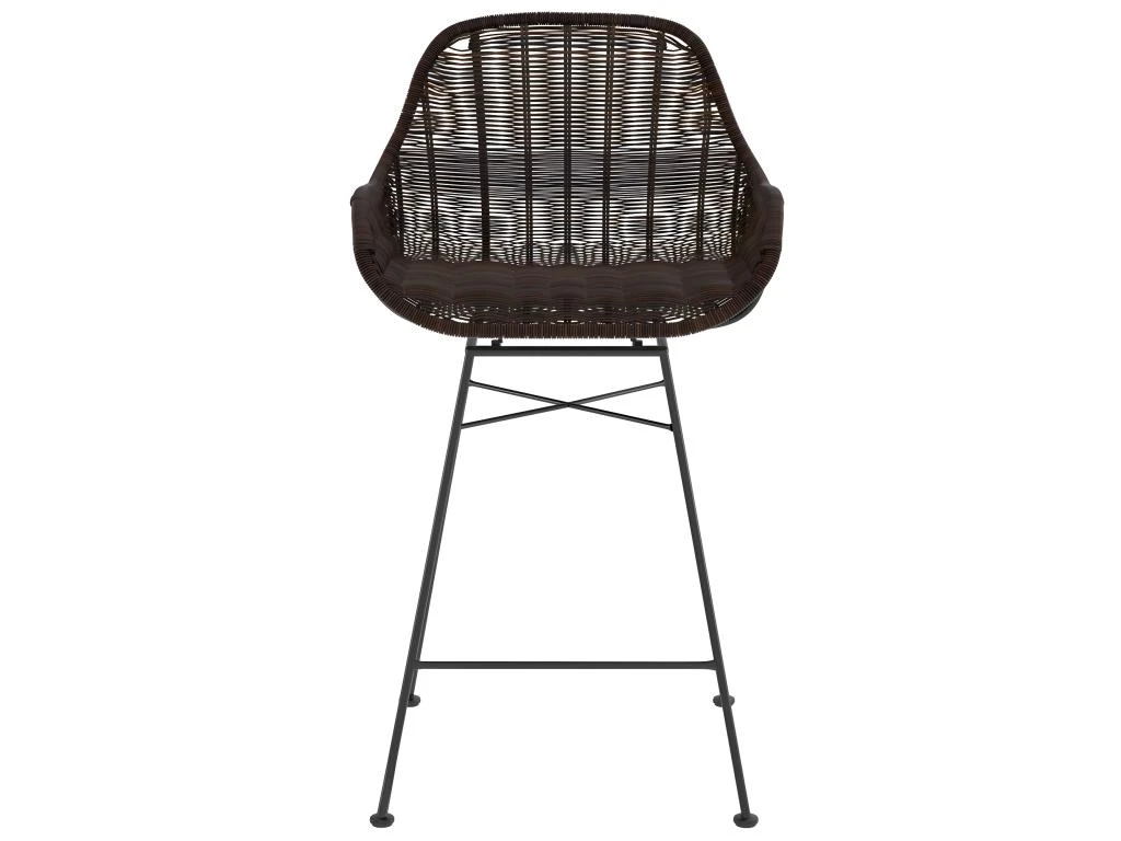 Chaise De Bar Mi-hauteur Carmela En Résine Tressée Marron 65 Cm (lot De 2) 7 Chaise De Bar Mi-hauteur Carmela En Résine Tressée Marron 65 Cm (lot De 2) – Image 5