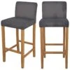 Chaise De Bar Havane En Tissu Gris Foncé 75 Cm (lot De 2) -Electroménager Soldes tabouret haut 22351819