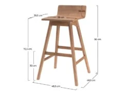 Chaise De Bar Greta En Bois De Teck 72,5 Cm -Electroménager Soldes tabouret haut 22352005
