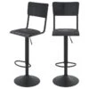 Chaise De Bar Clem Noire Réglable 60/80 Cm (lot De 2) 1 Chaise De Bar Clem Noire Réglable 60/80 Cm (lot De 2) -Electroménager Soldes tabouret haut 22352131