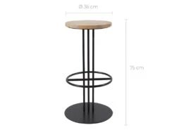 Tabouret De Bar Sansa En Bois Et Métal 75 Cm -Electroménager Soldes tabouret haut 22352337