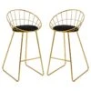Lot De 2 Tabourets De Bar GIANNI Doré Et Noir -Electroménager Soldes tabouret haut 22407023