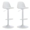 Lot De 2 Tabourets De Bar En Polypropylène Et Métal - Blanc - XAFY