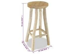 Tabouret De Bar Bois De Teck Massif -Electroménager Soldes tabouret haut 22633151