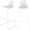 Chaise De Bar Leni Blanche 75 Cm (lot De 2)