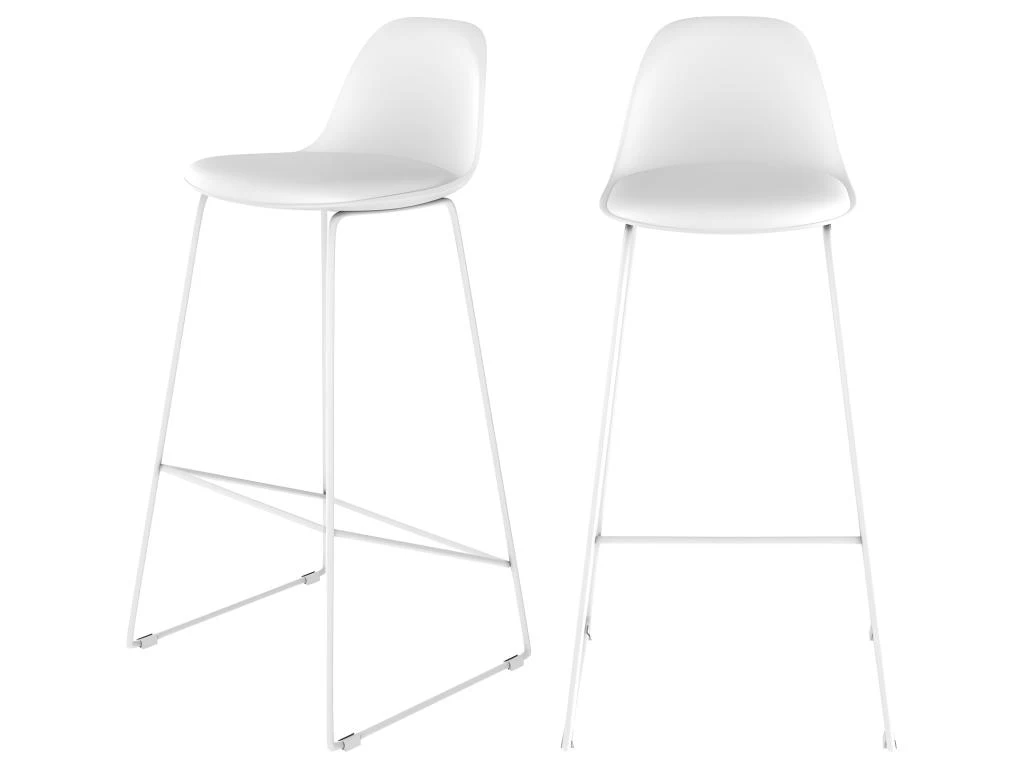 Chaise De Bar Leni Blanche 75 Cm (lot De 2) 3 Chaise De Bar Leni Blanche 75 Cm (lot De 2)