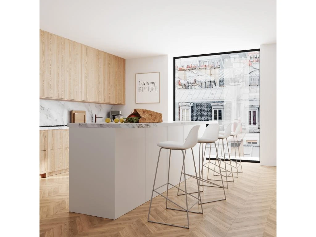 Chaise De Bar Leni Blanche 75 Cm (lot De 2) 4 Chaise De Bar Leni Blanche 75 Cm (lot De 2) – Image 2