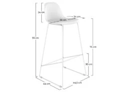 Chaise De Bar Leni Blanche 75 Cm (lot De 2) 11 Chaise De Bar Leni Blanche 75 Cm (lot De 2) -Electroménager Soldes tabouret haut 22679127