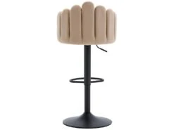 Lot De 2 Tabourets De Bar - Réglable En Hauteur - Dossier En Forme De Pétale - Velours - Beige -Electroménager Soldes tabouret haut 22704053