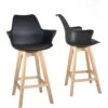 Lot De 2 Chaises De Bar Scandinaves MOTA (Noir-marron Foncé) 1 Lot De 2 Chaises De Bar Scandinaves MOTA (Noir-marron Foncé) -Electroménager Soldes tabouret haut 22744759