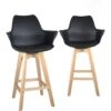 Lot De 2 Chaises De Bar Scandinaves MOTA (Noir) -Electroménager Soldes tabouret haut 22744767