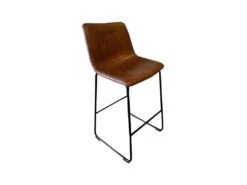 Chaise De Comptoir MANCO PU Cognac, Dimensions: H93 X L48 X P56 Cm, Idéal Pour Votre Cuisine/comptoir