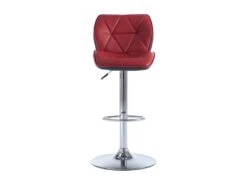 Lot De 2 Tabourets De Bar CALVIN - Simili - Hauteur Ajustable - Rouge -Electroménager Soldes tabouret 348901