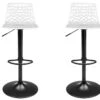 Lot De 2 Tabourets De Bar CLARK - Polypropylène - Blanc - Base Noire -Electroménager Soldes tabouret 348909