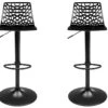 Lot De 2 Tabourets De Bar CLARK - Polypropylène - Noir - Base Noire -Electroménager Soldes tabouret 348911