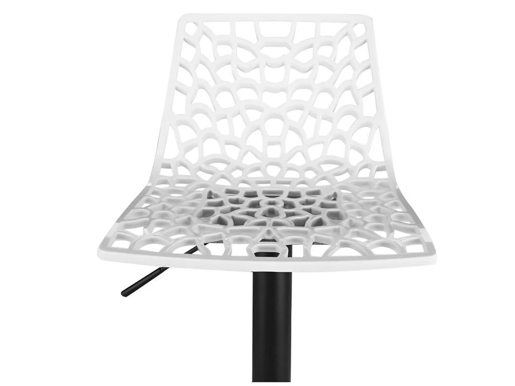 Lot De 2 Tabourets De Bar CLARK - Polypropylène - Blanc - Base Noire 4 Lot De 2 Tabourets De Bar CLARK - Polypropylène - Blanc - Base Noire – Image 2