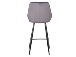 Lot De 2 Tabourets De Bar - Velours - Gris - MASURIE -Electroménager Soldes tabouret 349383
