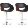 Lot De 2 Tabourets De Bar JELSA - Simili Et Métal Chromé - Noyer Et Noir -Electroménager Soldes tabouret 350517