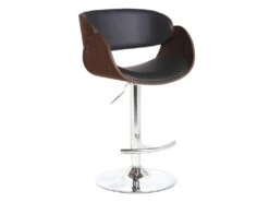 Lot De 2 Tabourets De Bar JELSA - Simili Et Métal Chromé - Noyer Et Noir -Electroménager Soldes tabouret 350519