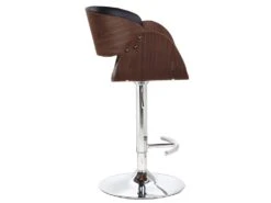 Lot De 2 Tabourets De Bar JELSA - Simili Et Métal Chromé - Noyer Et Noir -Electroménager Soldes tabouret 350521