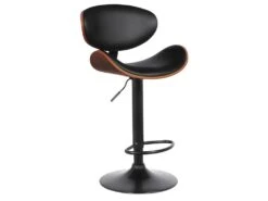 Lot De 2 Tabourets De Bar MONTENEGRO - Hauteur Ajustable - Simili - Naturel Foncé Et Noir -Electroménager Soldes tabouret 350537