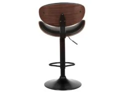 Lot De 2 Tabourets De Bar MONTENEGRO - Hauteur Ajustable - Simili - Naturel Foncé Et Noir -Electroménager Soldes tabouret 350541