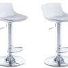Lot De 2 Tabourets De Bar ALBEDO - Polypropylène Et Tissu - Bicolore - Blanc Et Gris -Electroménager Soldes tabouret 350913
