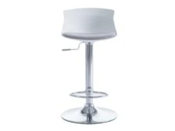 Lot De 2 Tabourets De Bar ALBEDO - Polypropylène Et Tissu - Bicolore - Blanc Et Gris -Electroménager Soldes tabouret 350915
