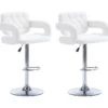 Lot De 2 Tabourets De Bar CONAN - Simili - Hauteur Ajustable - Blanc -Electroménager Soldes tabouret 353475