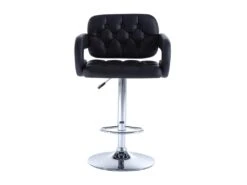 Lot De 2 Tabourets De Bar CONAN - Simili - Hauteur Ajustable - Noir -Electroménager Soldes tabouret 353493