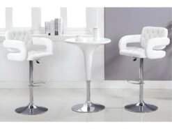 Lot De 2 Tabourets De Bar CONAN - Simili - Hauteur Ajustable - Noir -Electroménager Soldes tabouret 353539
