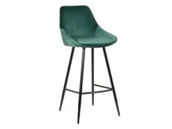 Lot De 2 Tabourets De Bar - Velours - Vert Foncé - MASURIE -Electroménager Soldes tabouret 361091