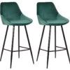 Lot De 2 Tabourets De Bar - Velours - Vert Foncé - MASURIE 1 Lot De 2 Tabourets De Bar - Velours - Vert Foncé - MASURIE -Electroménager Soldes tabouret 361095