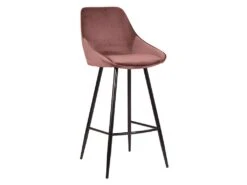 Lot De 2 Tabourets De Bar - Velours - Rose - MASURIE -Electroménager Soldes tabouret 363967
