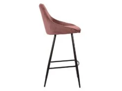 Lot De 2 Tabourets De Bar - Velours - Rose - MASURIE -Electroménager Soldes tabouret 363969