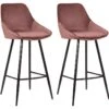 Lot De 2 Tabourets De Bar - Velours - Rose - MASURIE 1 Lot De 2 Tabourets De Bar - Velours - Rose - MASURIE -Electroménager Soldes tabouret 363973