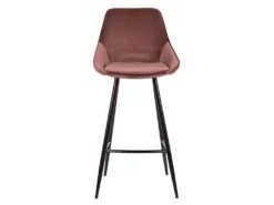 Lot De 2 Tabourets De Bar - Velours - Rose - MASURIE -Electroménager Soldes tabouret 363977