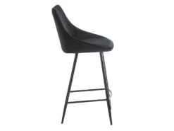 Lot De 2 Tabourets De Bar - Velours - Noir - MASURIE -Electroménager Soldes tabouret 381279