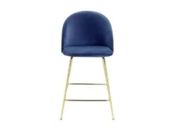 Lot De 2 Tabourets De Bar - Velours Et Métal Doré - Bleu - MELBOURNE -Electroménager Soldes tabouret 404285