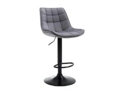 Lot De 2 Tabourets De Bar LIMA II - Velours Et Métal - Gris -Electroménager Soldes tabouret 448275