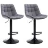 Lot De 2 Tabourets De Bar LIMA II - Velours Et Métal - Gris -Electroménager Soldes tabouret 448281