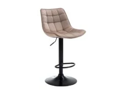Lot De 2 Tabourets De Bar LIMA II - Velours Et Métal - Beige -Electroménager Soldes tabouret 448291