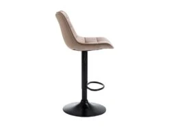 Lot De 2 Tabourets De Bar LIMA II - Velours Et Métal - Beige -Electroménager Soldes tabouret 448293