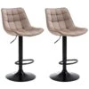 Lot De 2 Tabourets De Bar LIMA II - Velours Et Métal - Beige -Electroménager Soldes tabouret 448299
