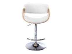Lot De 2 Tabourets De Bar JELSA - Simili Et Métal Chromé - Chêne Et Blanc -Electroménager Soldes tabouret 449151